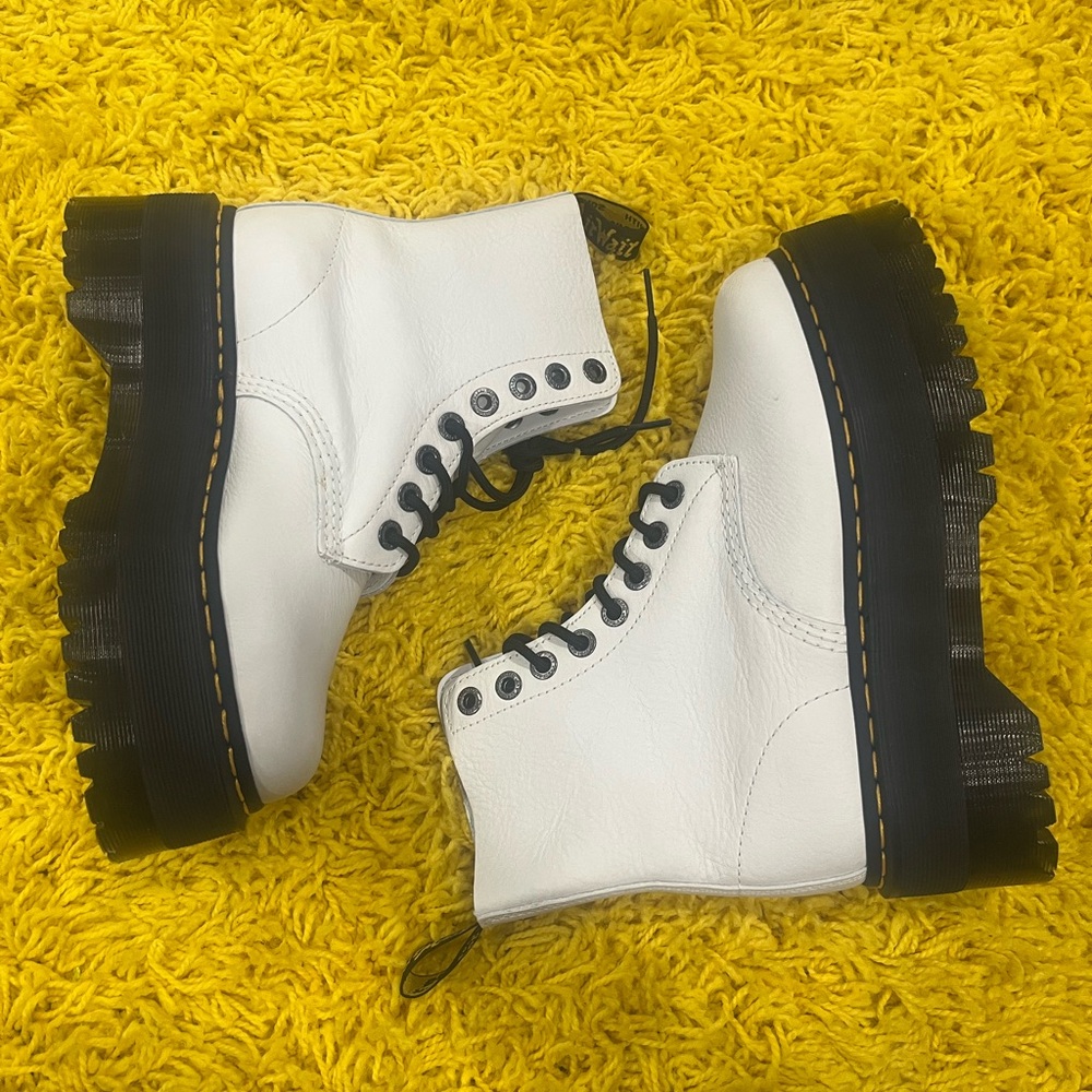 Dr. Martens White Combat Boots - Picture 2 of 6
